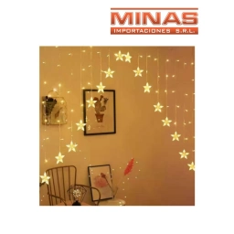 CORTINA NAVIDE�A CON 16 ESTRELLAS X 3 M, CALIDA, 220 V.