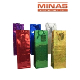 BOLSA SATINADA PARA BOTELLA, 6 COLORES.