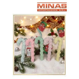 ADORNO NAVIDE�O X 14 CM, BASTONCITO, 4 COLORES.