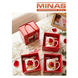 TACITA CON CUCH. PARA MAMA, EN ESTUCHE.4 DISE�OS.