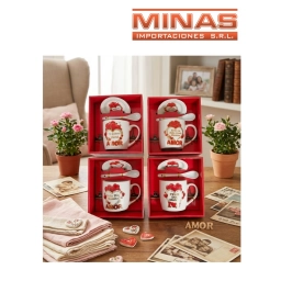 TAZA + PLATO + CUCH.FELIZ DIA MAMA,4 MODELOS.