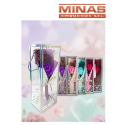 RAMO DE ROSA DE 22 CM, EN MICA X 5 UND, $ 139,9 C/U.