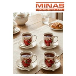 TAZA + PLATO + CUCHARA, FELIZ DIA MAMA, 4 MODELOS.