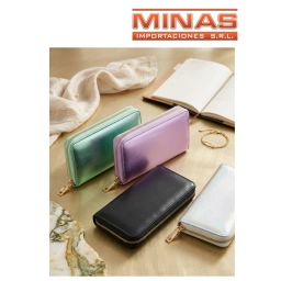 BILLETERA PARA DAMA,METALIZADA, 4 COLORES.