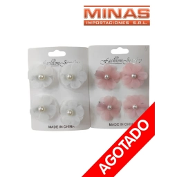 PINZAS X 4 UND,CON FLORCITAS X 12 PCS, $ 30 EL SET.