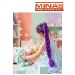 TRENZA DE PELO X 60 CM, VIOLETA.