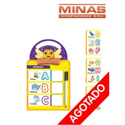 LIBRO CON ESPIRAL DE 10 PAGINAS + MARCADOR BORRABLE,ALFABETO.