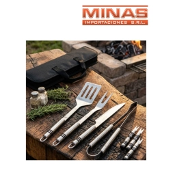 SET PARRILLERO X 12 PCS, CON ESTUCHE DE 12 CM X 39 CM.