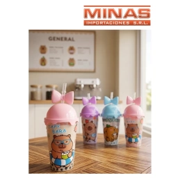 VASO CON SORBITO X 500 ML, CAPIBARA, 4 DISE�OS.