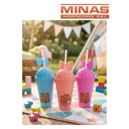 VASO CON SORBITO X 500 ML, CAPIBARA, 3 DISE�OS.