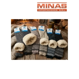 PANTUMEDIAS PARA ADULTOS, CON CORDERITO X 12 PARES, 6 DISE�OS, $ 110 C/U.