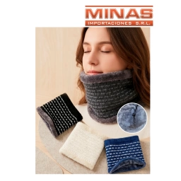 CUELLO FORRADO EN PIEL,JASPEADO, 4 COLORES.