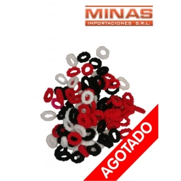 COLITAS TONOS BLANCO,NEGRO Y ROJO X 100 UND, C/U $ 0,30.