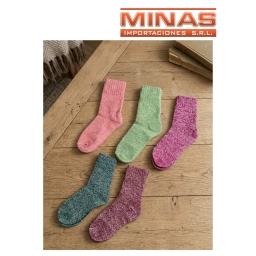 MEDIA DE DAMA CORTA X 5 PARES, JASPEADA, $ 54 EL PAR.