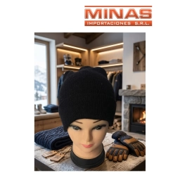 GORRO NEGRO CLASICO,DOBLE.