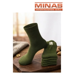 MEDIA VERDE MILITAR LARGA X 12 PCS, $ 55 EL PAR.
