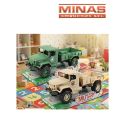 CAMION DE CARGA MILITAR X 35 CM, A FRICCION, 2 COLORES.