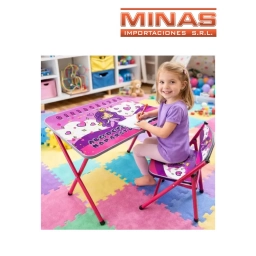 ESCRITORIO 60 CM X 40 CM + SILLITA , MU�ECA CON ABECEDARIOO.
