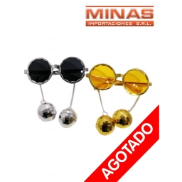 GAFAS CON ESFERAS DISCO, DE COTILLON.