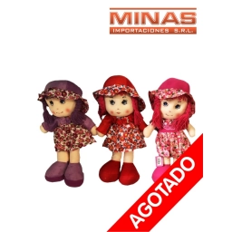 MU�ECA DE TRAPO DE 52 CM, 3 COLORES.