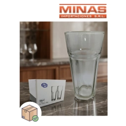 VASO DE VIDRIO ALTO X 6 UND.