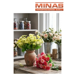 FLOR ARTIF. DE 7 RAMAS X 28 CM X 2 PCS, CU $ 75