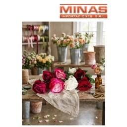 ROSA DE 3 RAMAS X 35 CM,SURTIDAS.
