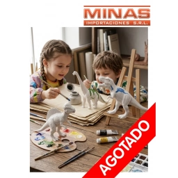 DINOSAURIO + 6 PINTURAS + PINCEL.