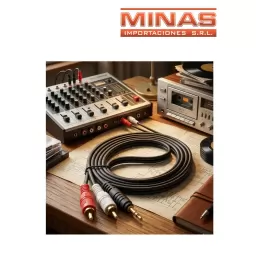 CABLE DE AUDIO ESTEREO X 5 METROS,  3,5 PLUG A 2 RCA MACHO
