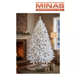 ARBOL PINO BLANCO X 210 CM, 320 RAMAS, CON BASE DE METAL.