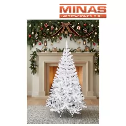 ARBOL STANDARD BLANCO X 180 CM, 320 RAMAS, CON BASE DE METAL.
