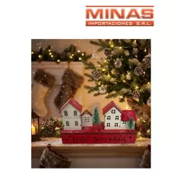 CALENDARIO DE 24 DIAS, EN MDF, 23 CM X 13 CM, PAISAJE NAVIDE�O
