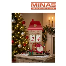 CALENDARIO DE 31 DIAS, EN MDF, 26 CM X 13 CM, CASA NAVIDE�A.