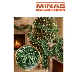 BOA VERDE SIMIL CINTAS EN ZIG ZAG DE 10 CM  X 2 M, SOLO VERDE PINO.