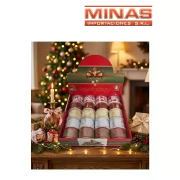 CINTA DE NAVIDAD, 5 CM X 2.7 M X 20 UND, $ 85 CU, 5 DISE�OS EN BLANCO Y ROJO.