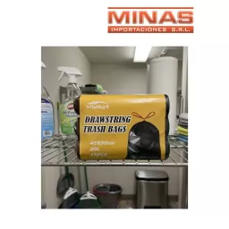BOLSA PARA BASURA 45 UND, 45 CM X 50 CM, ( 20 LITROS), CON CORDON DE AJUSTE.