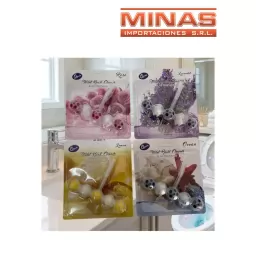 PERLAS DESINFECTANTES Y AROMATIZANTES PARA INODORO, CANASTA CON 5 PERLAS, 4 FRAGANCIAS.