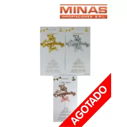 CAKE TOPPER ��FELIZ CUMPLEA�OS��3 TONOS.