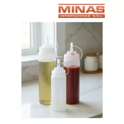 BOTELLA PARA SALSAS O ADEREZOS X 700 ML, 27 CM X 7 CM, BLANCO.