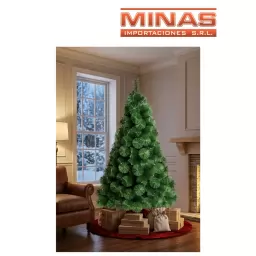 ARBOL PINO VERDE X 120 CM, 80 RAMAS, CON BASE DE METAL.