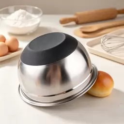 BOWLS DE ACERO CON BASE DE SILICONA26 CM