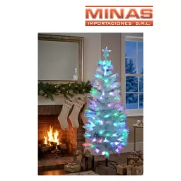 ARBOL NAVIDE�O CON FIBRA OPTICA X 180 CM, CON BASE DE METAL.
