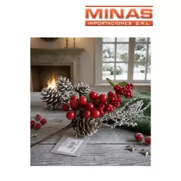 RAMA NAVIDE�A 25 CM, BAYAS Y PI�A.