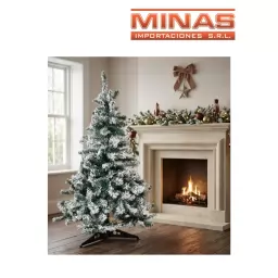 ARBOL STANDARD NEVADO X 150 CM, 240 RAMAS, CON BASE DE PLASTICO.