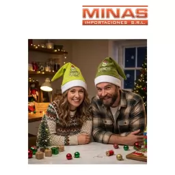 GORRO DE NAVIDAD VERDE DOS COLORES