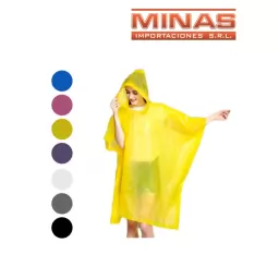 PONCHO PARA LLUVIA DEDE 130 CM X 180 CM, CON BROCHES LATERALES, PARA ADULTO.