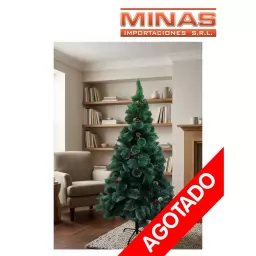 ARBOL PINO NEVADO CON PI�AS Y BAYAS X 150 CM, 180 RAMAS, CON BASE DE METAL.