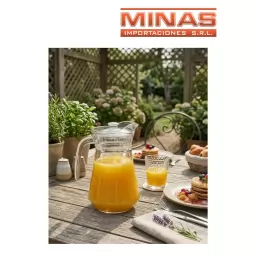 JARRA DE VIDRIO CON TAPA DE 1,25 LITROS.