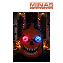 MASCARA CALABAZA,CON LUZ EN LOS OJOS.
