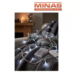 LUCES DE NAV. FIJAS BLANCAS DE 50 LED X 5 M, A PILA.